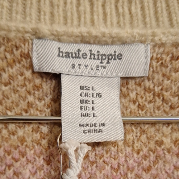 JUNIORS - Haute Hippie Cream and Brown Horse Cardigan - Picture 2 of 5